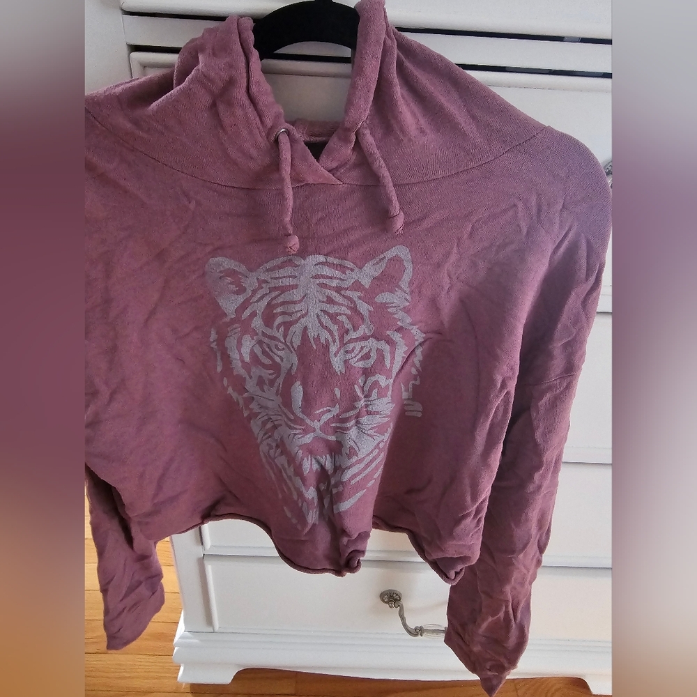 Good HYOUman Purple Hoodie with Tiger Print